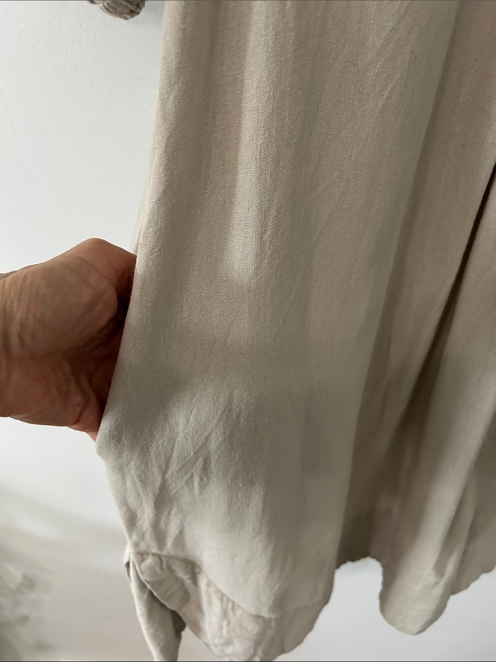 Cynthia Rowley Puff Sleeve Linen Shift Dress Tan Mini Relaxed Boho Shabby Chic - Picture 5 of 14
